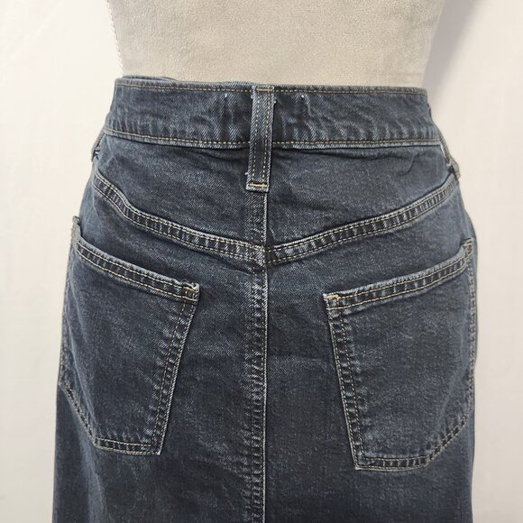 Universal Thread Women's Size 8 High-Rise Denim Pockets Midi Skirt Black Wash - Picture 8 of 14